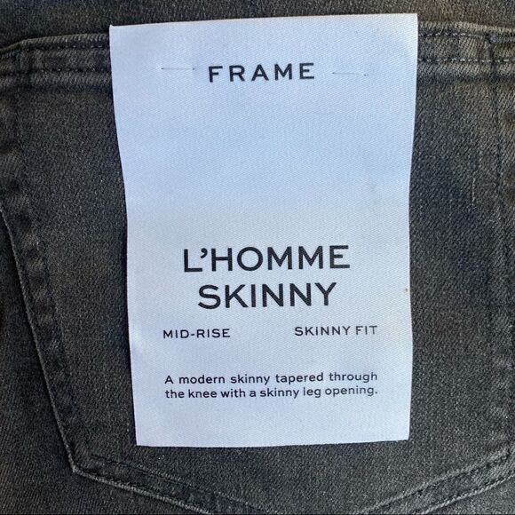 FRAME Men’s L'Homme Black Skinny Jeans Size 33 NWT - Picture 11 of 15